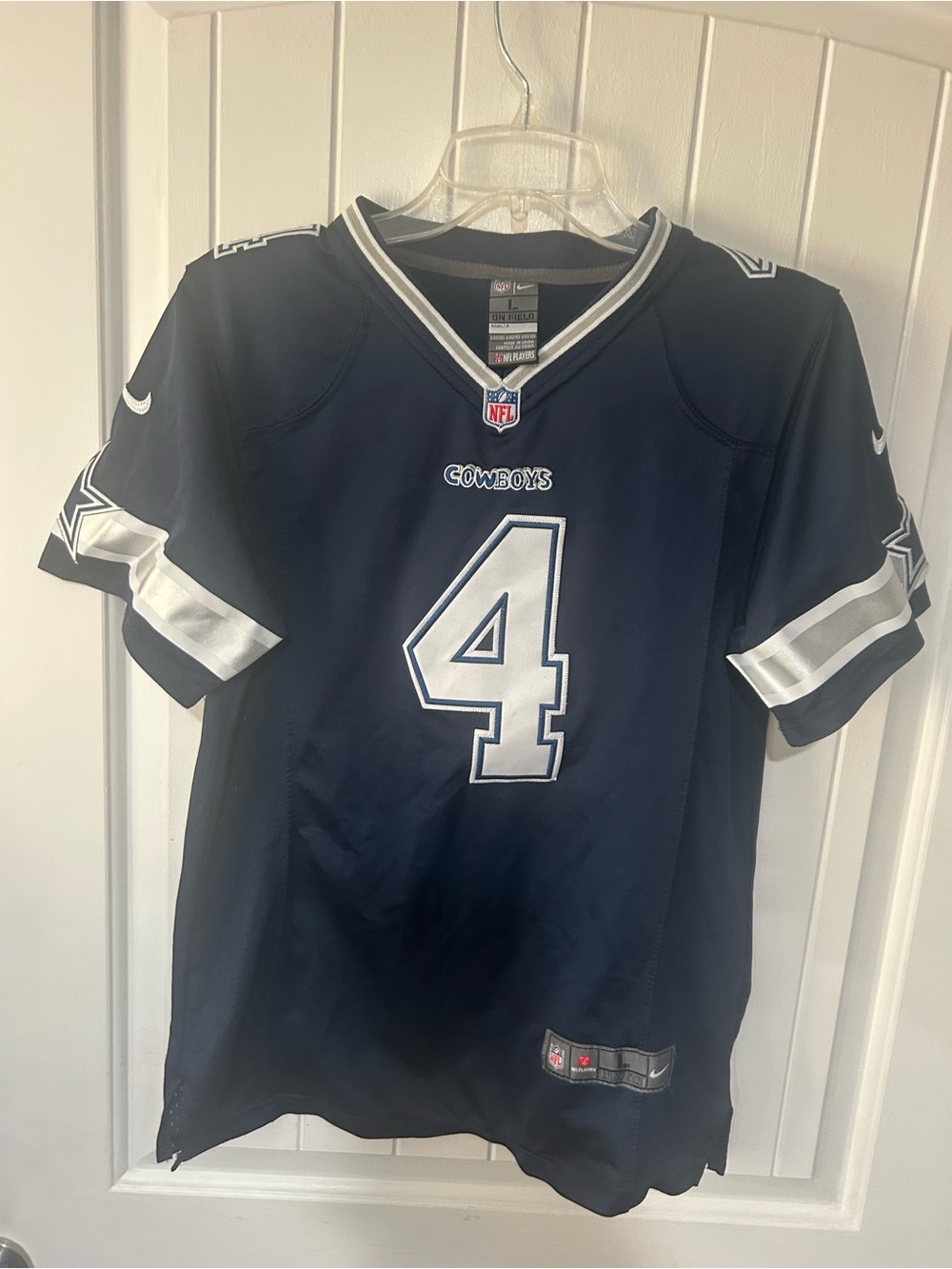 Nike Kids Dak Prescott Dallas Cowboys Navy and White #4 Football Jersey